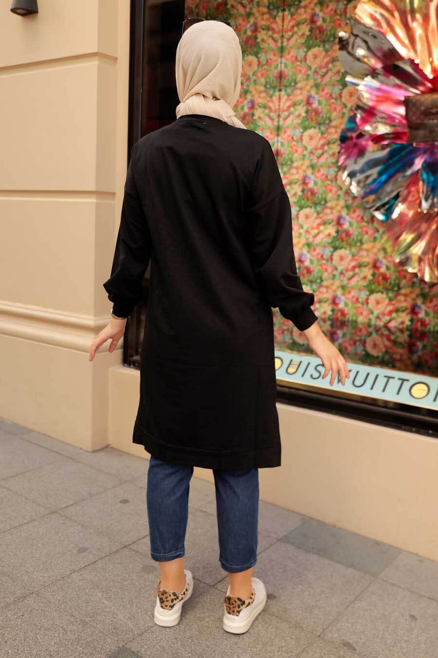 Black Sweatshirt Tunic