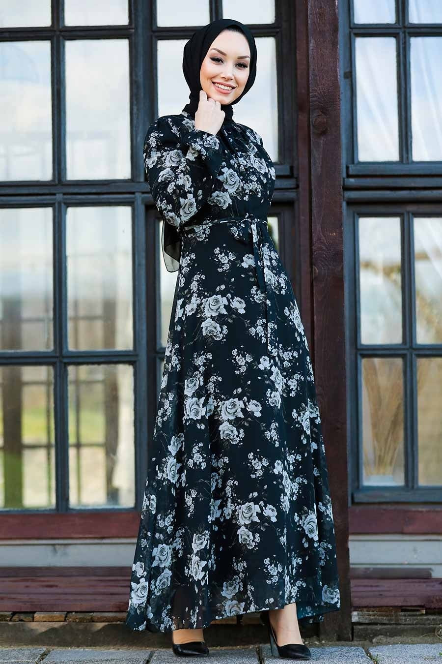 Daisy Black Turkish Dress - Chaddors