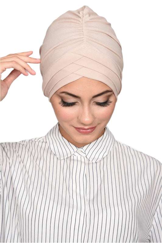 Nude Front Pleats Turbans
