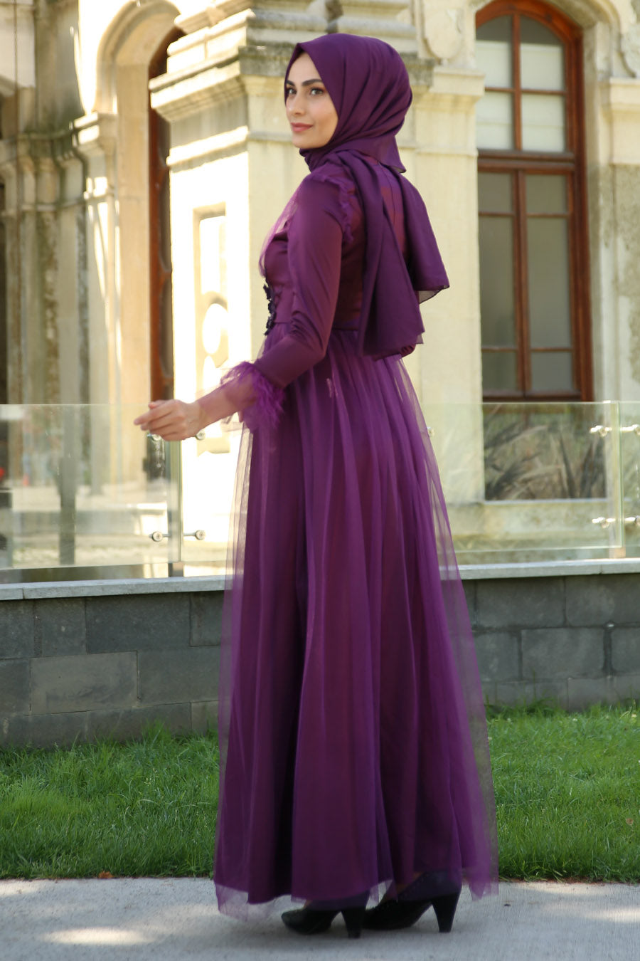 Manha Purple Princess Turkish Dress - Chaddors