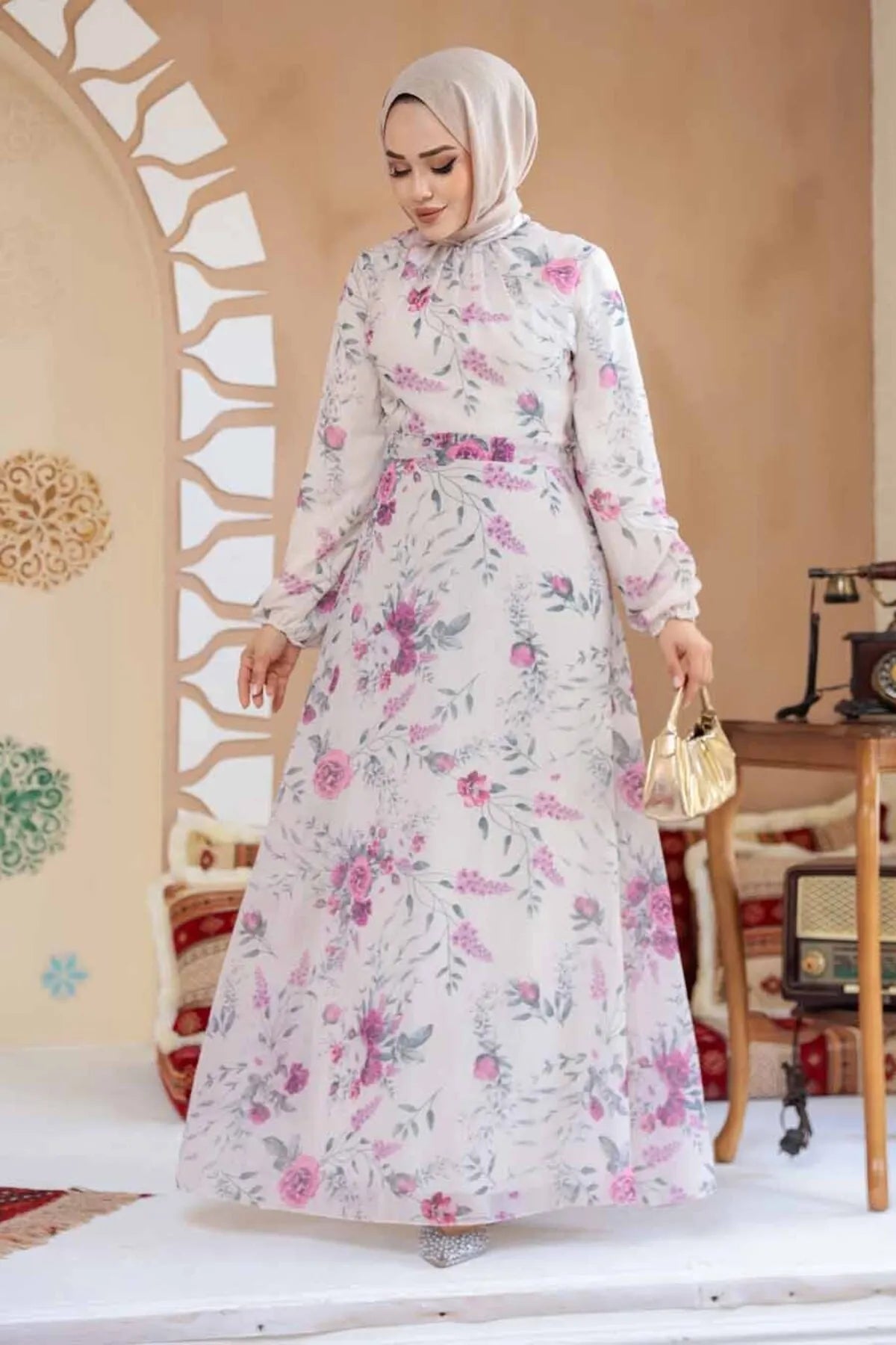 Floral Printed Turkish Dress
