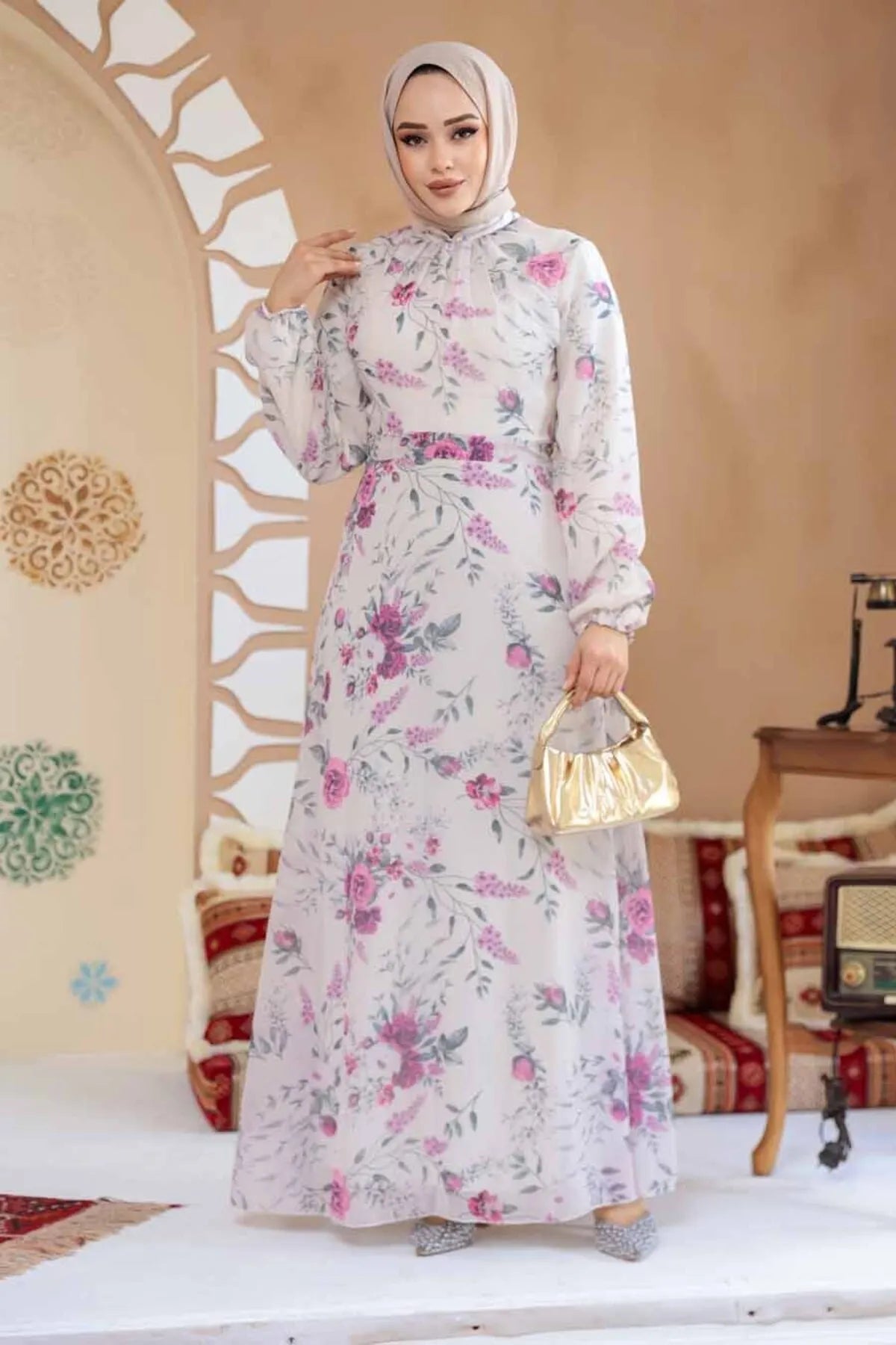 Floral Printed Turkish Dress