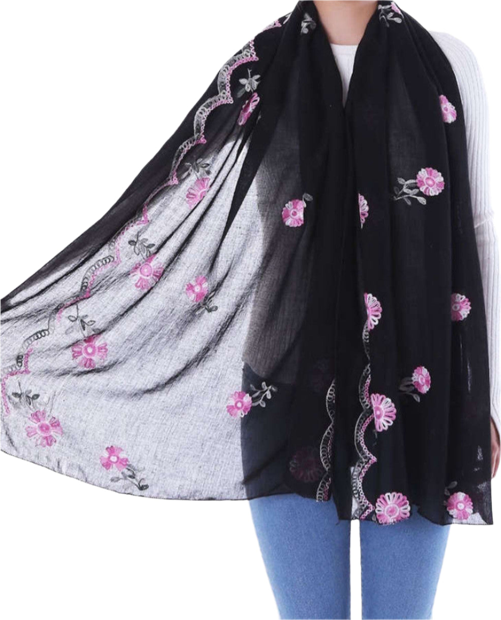 Garden Embroidery Hijabs + - Chaddors