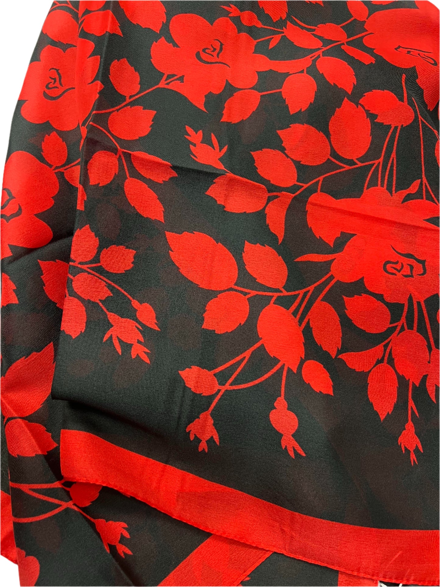 Red and Black Silk Scarf