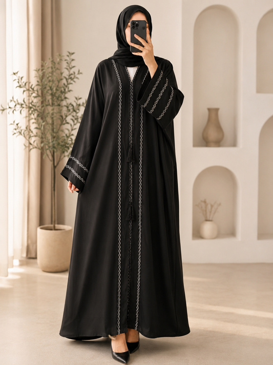 Black zoom fabric Dubai Abaya