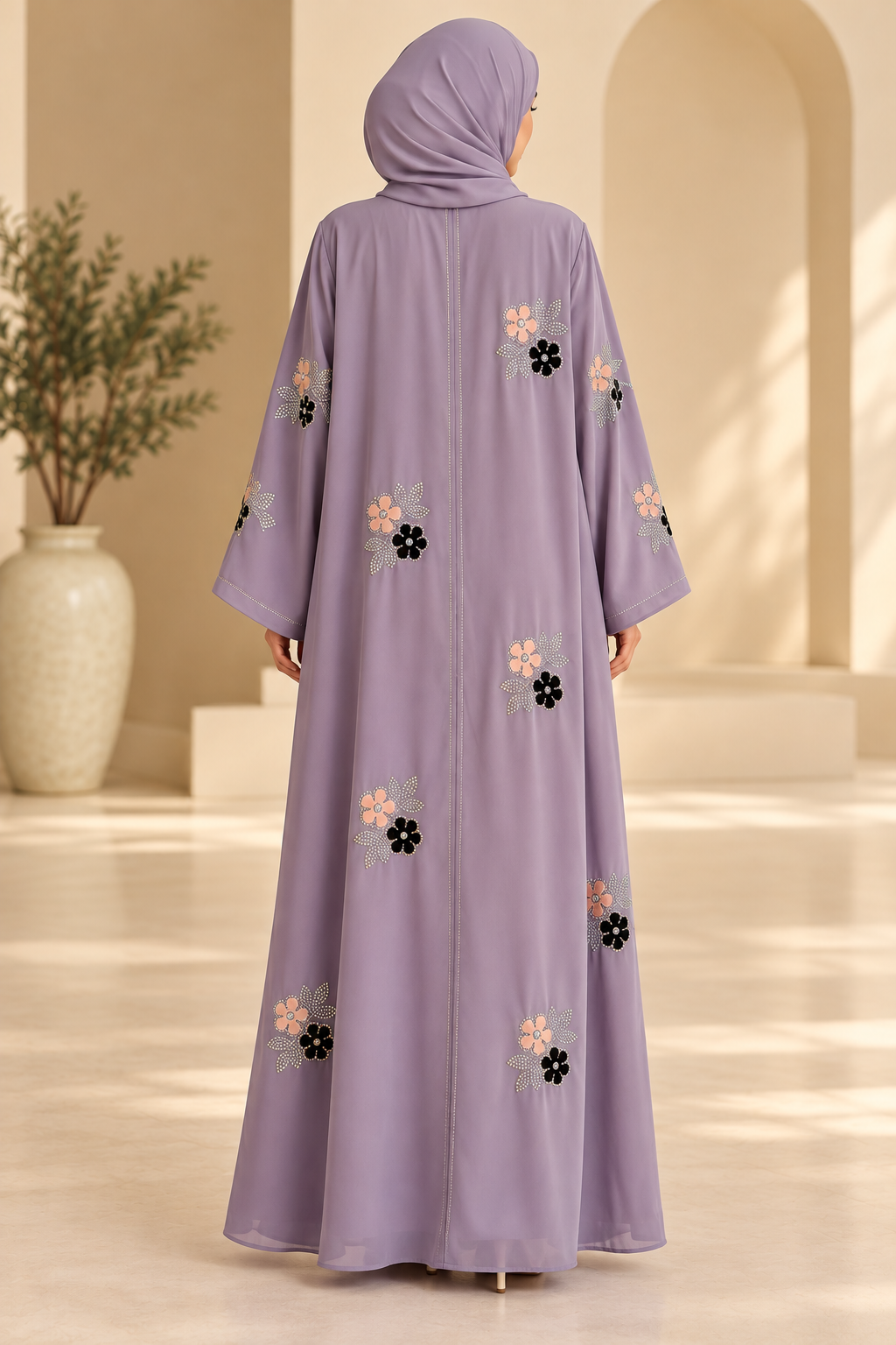Lilac Fancy Dubai Abaya - Chaddors