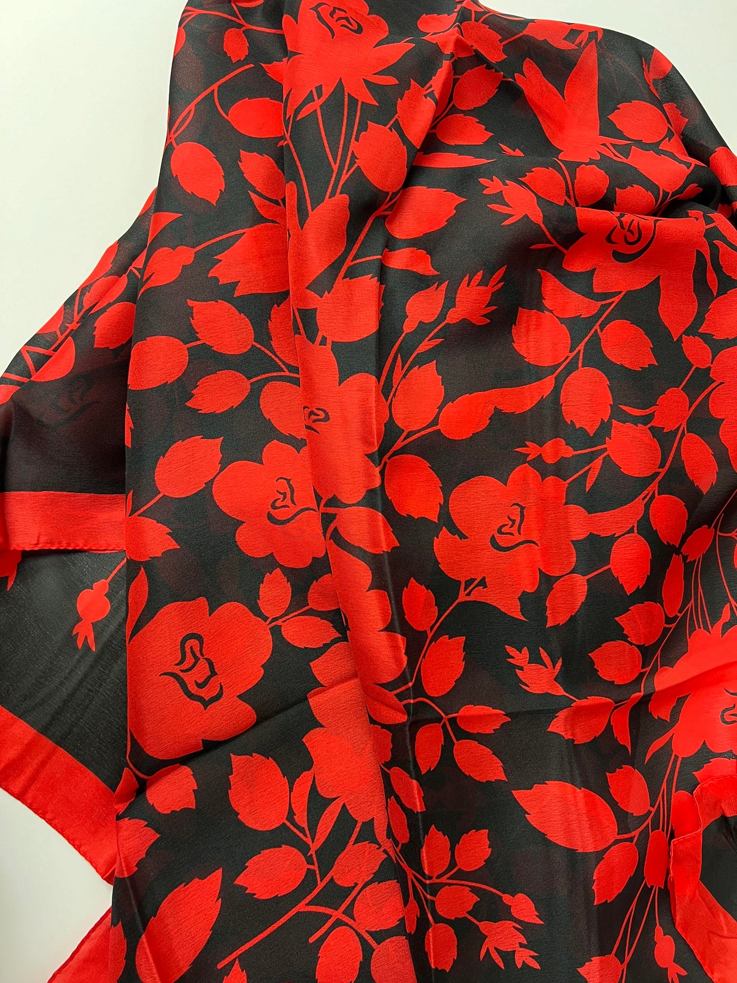 Red and Black Silk Scarf