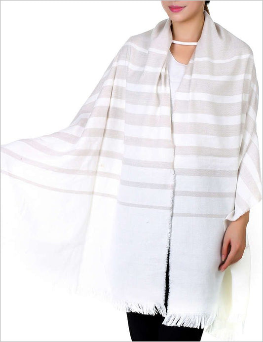 Off White Winter Shawl - Chaddors