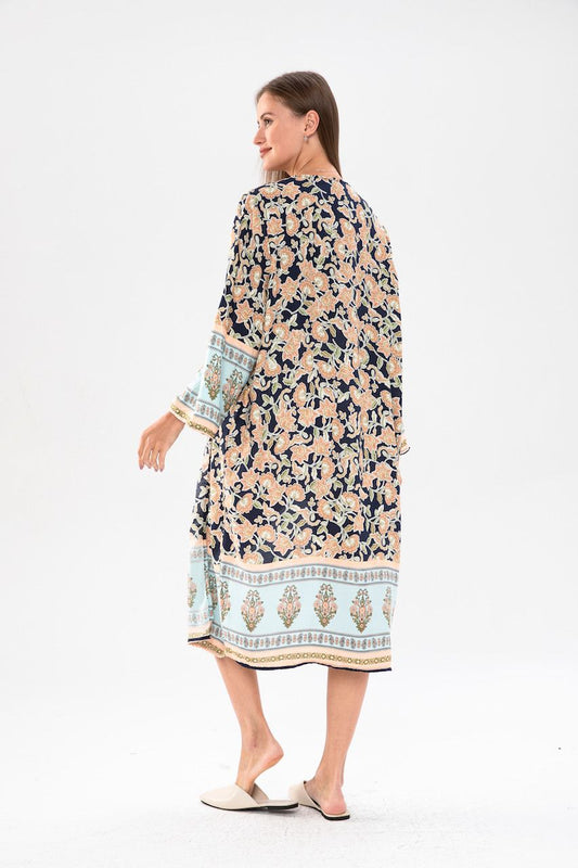 Black Print Cotton Cardigans - Chaddors