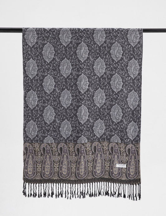 Black Border Pashmina