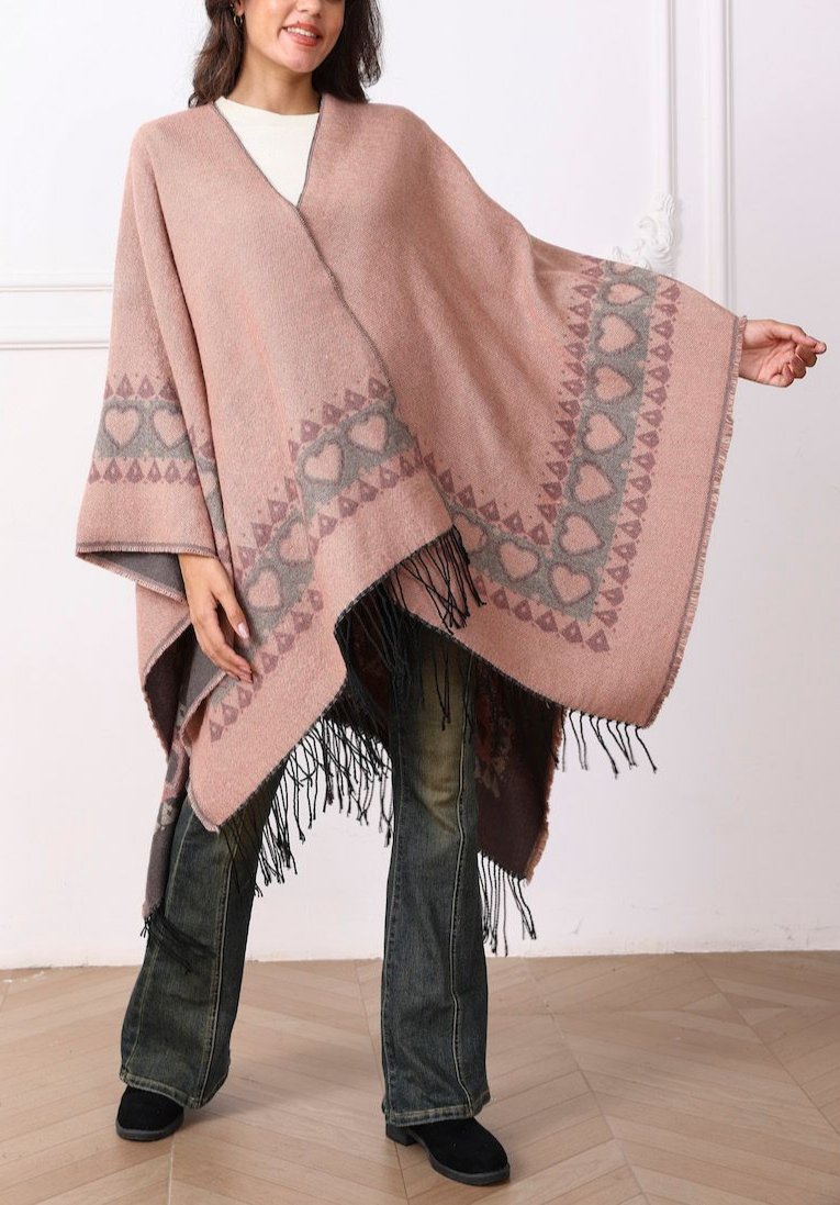 Pink and Grey Reversible Cape - Chaddors