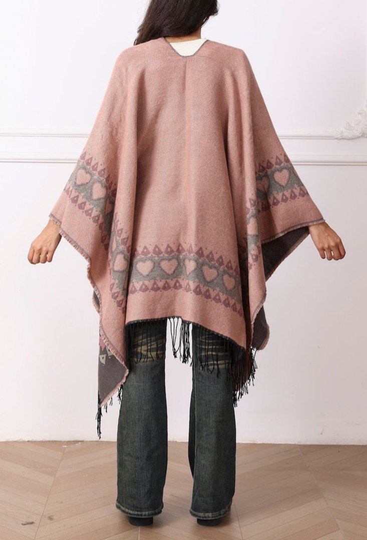 Pink and Grey Reversible Cape - Chaddors