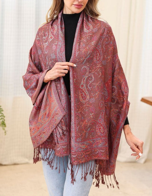 Brown Print Pashmina