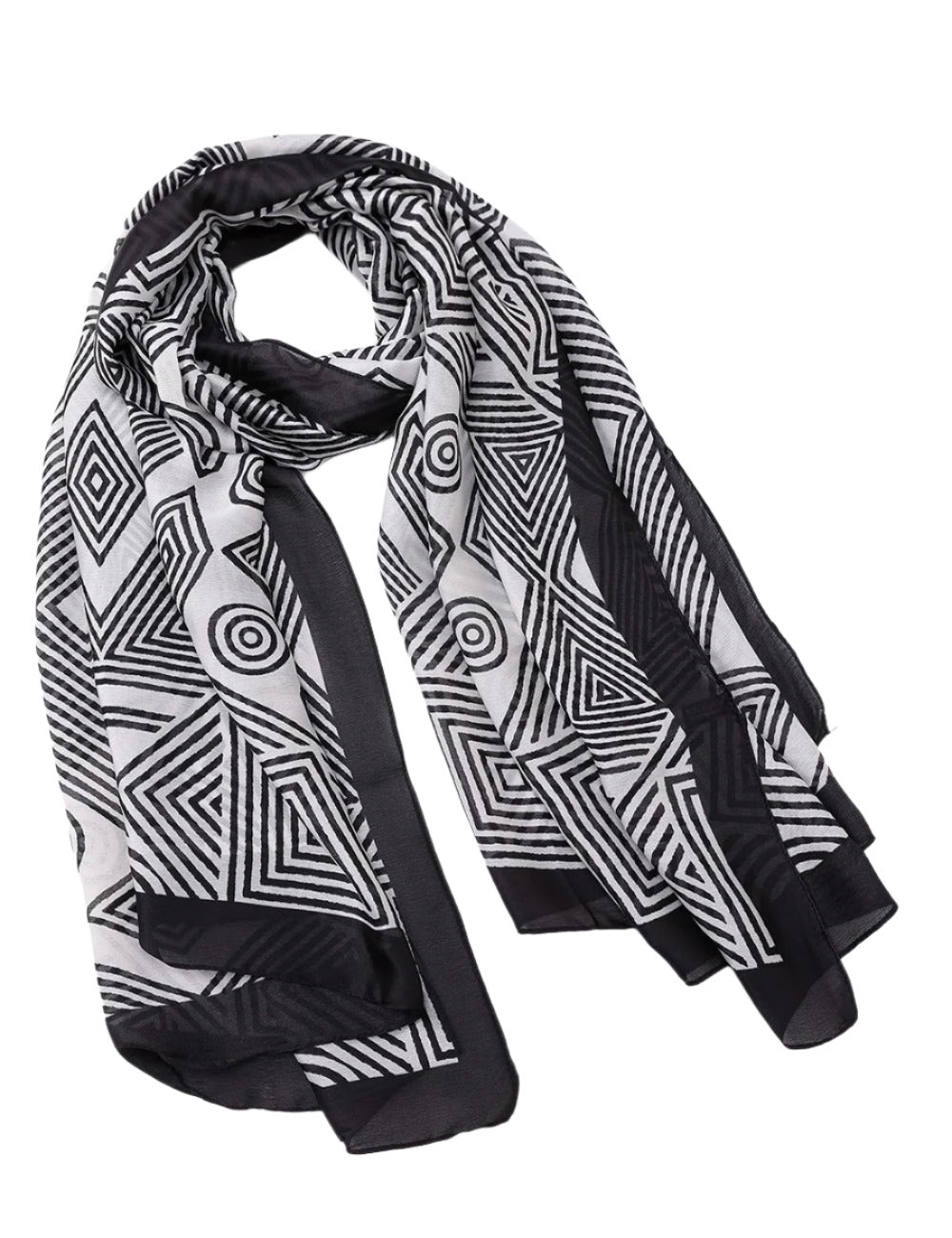 Geometric Black & White Hijab