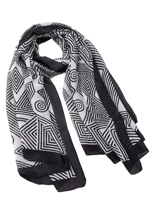 Geometric Black & White Hijab