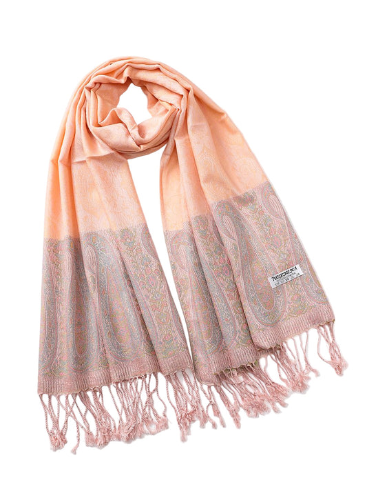 Peach Border Pashmina
