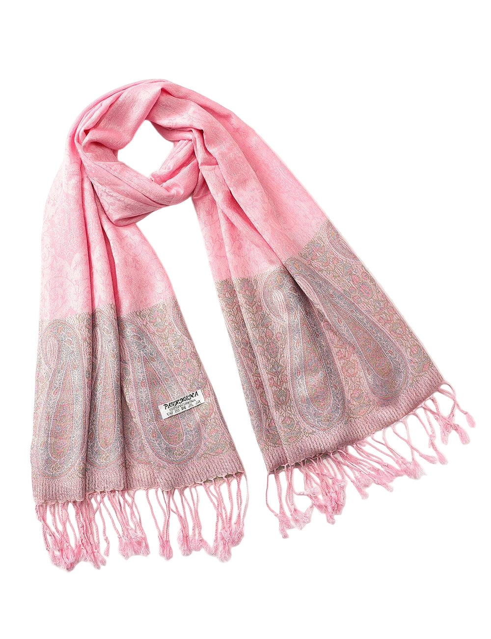 Baby Pink Border Pashmina
