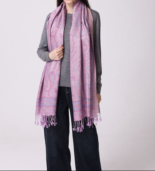 All Over Print Lilac Pashmina