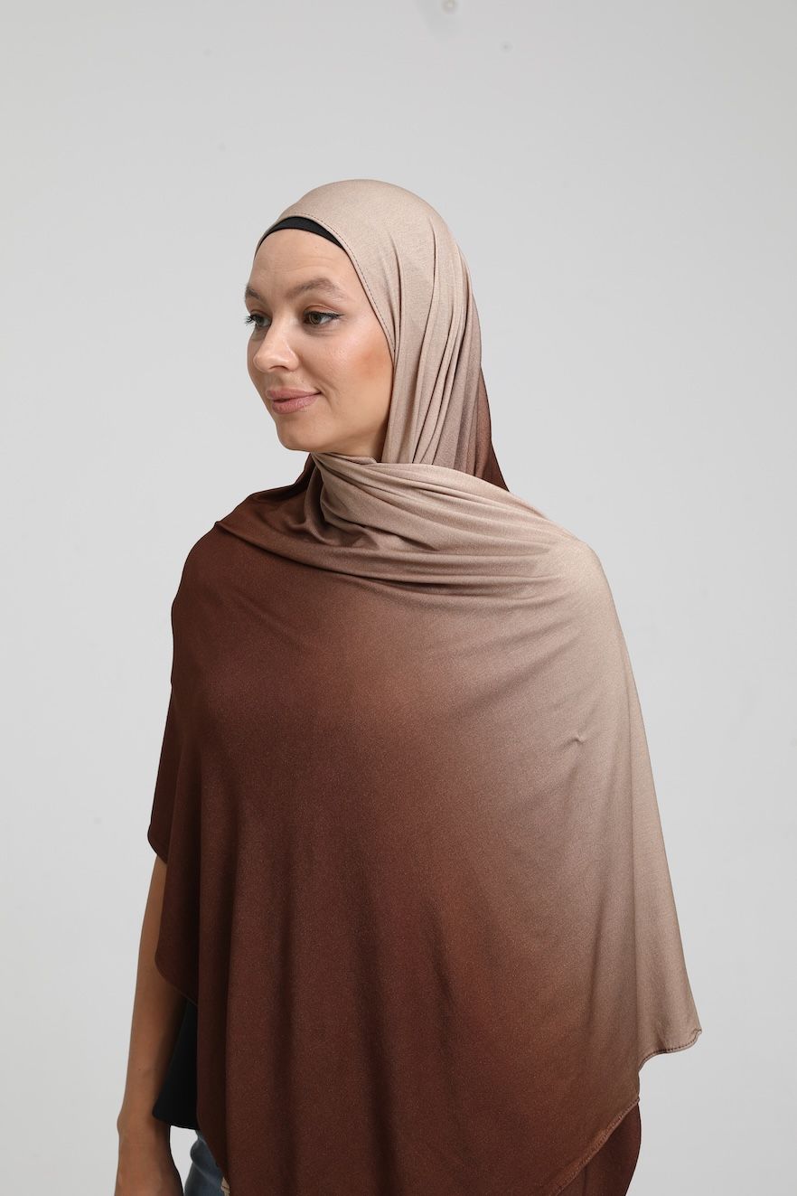 Two‑Tone Ombre Jersey Hijab - Chaddors
