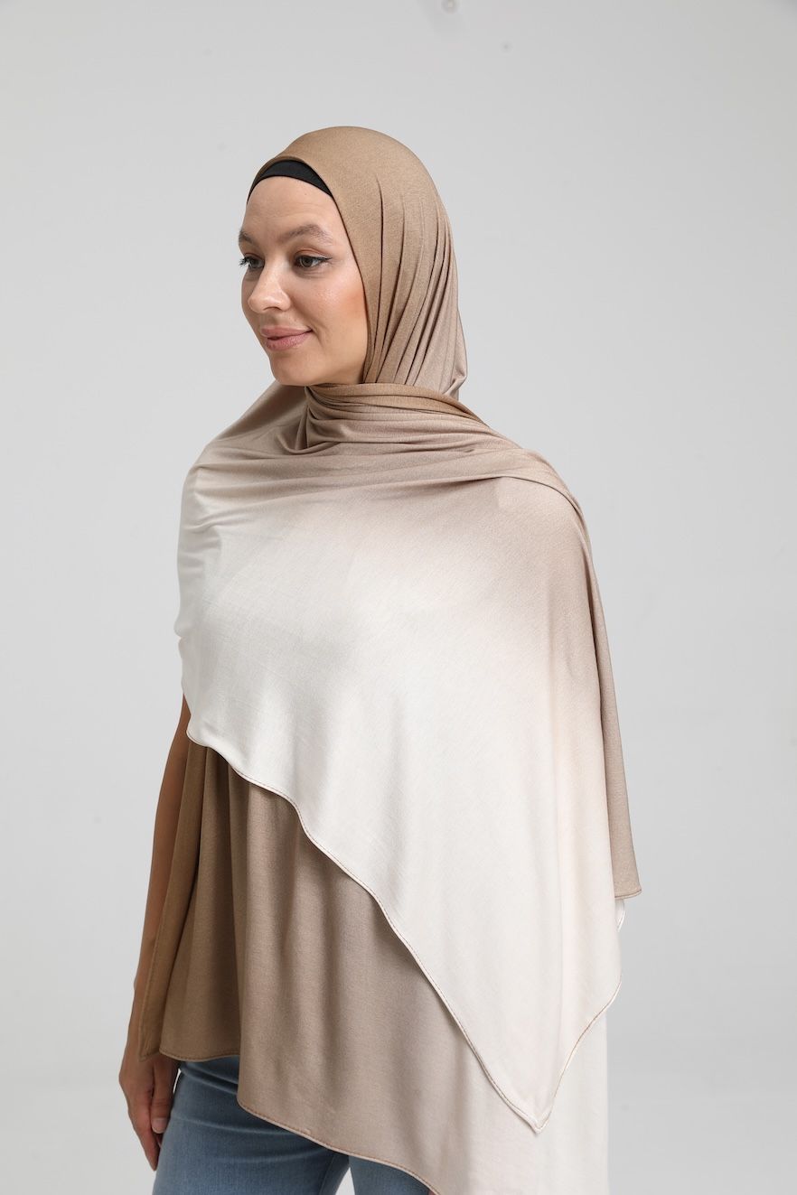 Two‑Tone Ombre Jersey Hijab - Chaddors