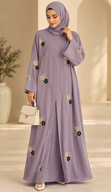 Lilac Fancy Dubai Abaya - Chaddors