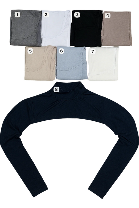Long Sleeves Crew Neck Shrug - Chaddors