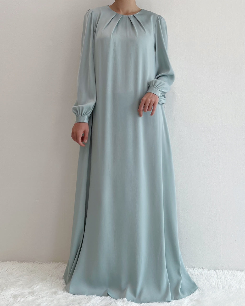 Mint Satin Blend Dress - Chaddors