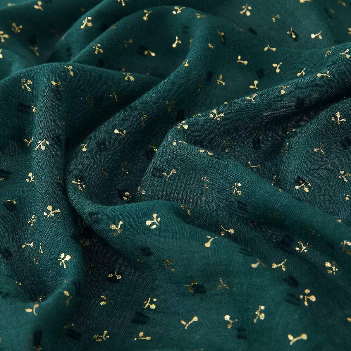 Gold Foil Stamped Viscose Hijabs + - Chaddors