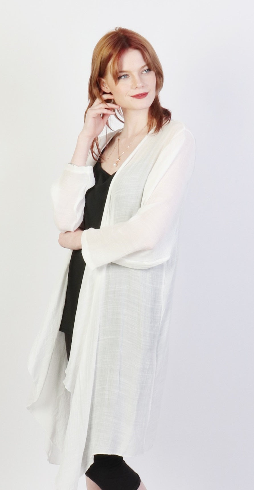 White Maxi Cardigan - Chaddors