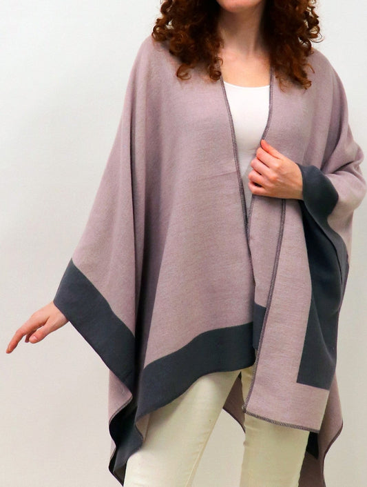 Pink and Gray Reversible Cape