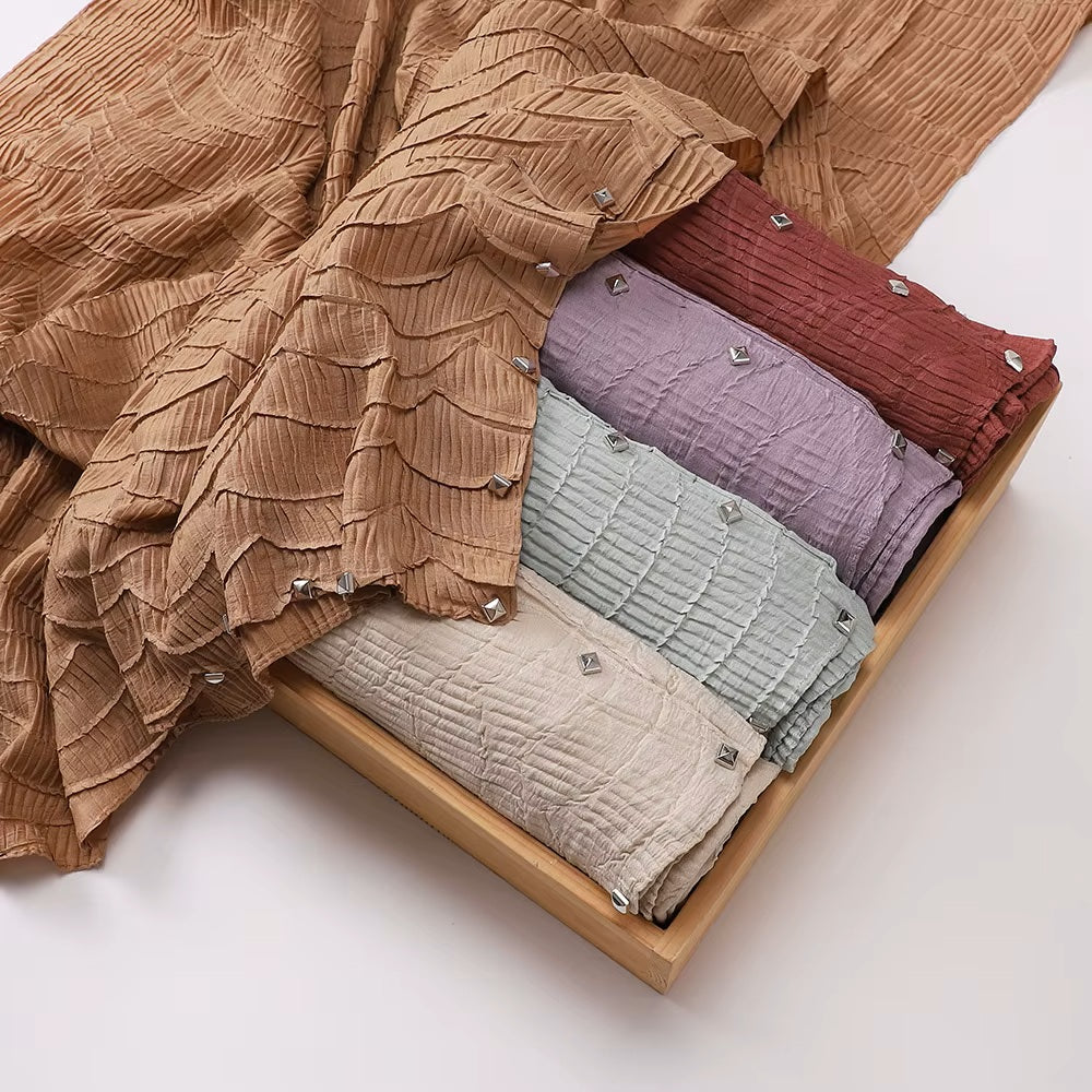 Premium Crinkle Pleated Hijab - Chaddors