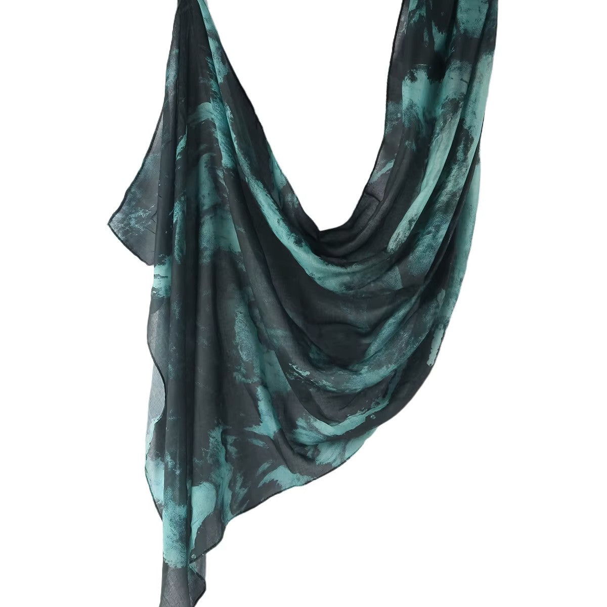 Teal Marbled Viscose Modal Hijab - Chaddors