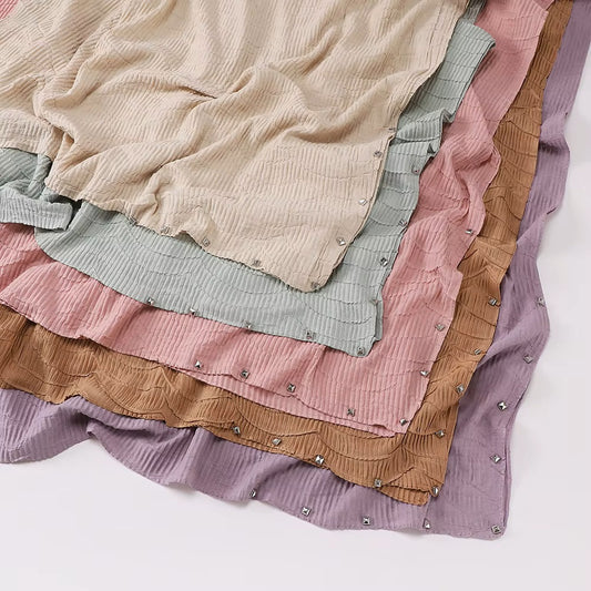 Premium Crinkle Pleated Hijab - Chaddors