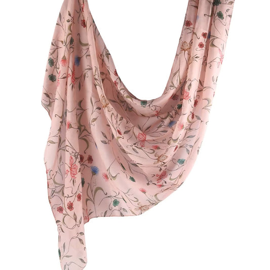 Light Pink Floral Modal Viscose Hijab