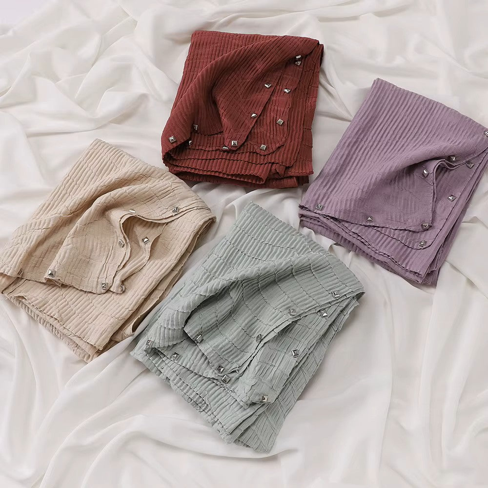 Premium Crinkle Pleated Hijab - Chaddors