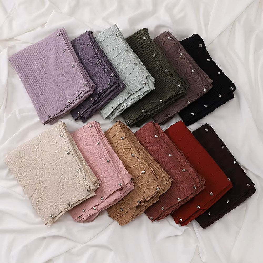 Premium Crinkle Pleated Hijab - Chaddors
