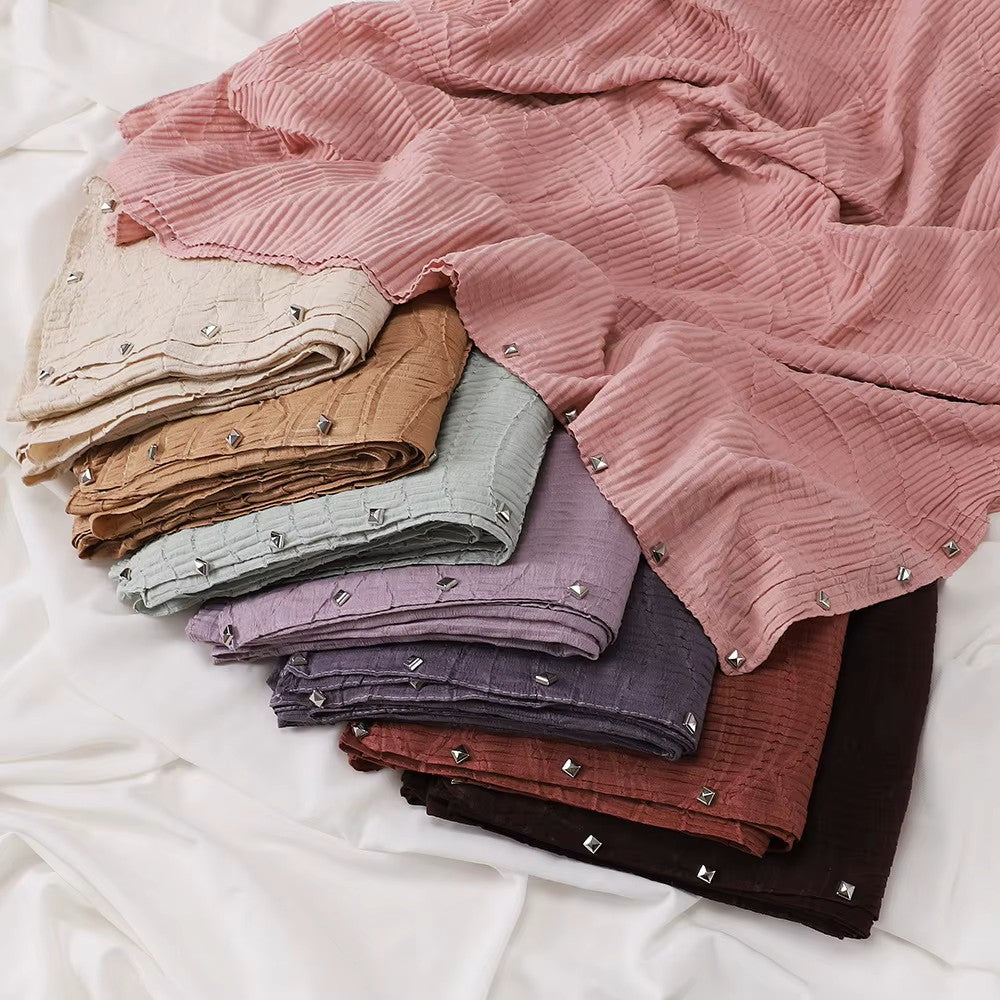 Premium Crinkle Pleated Hijab - Chaddors