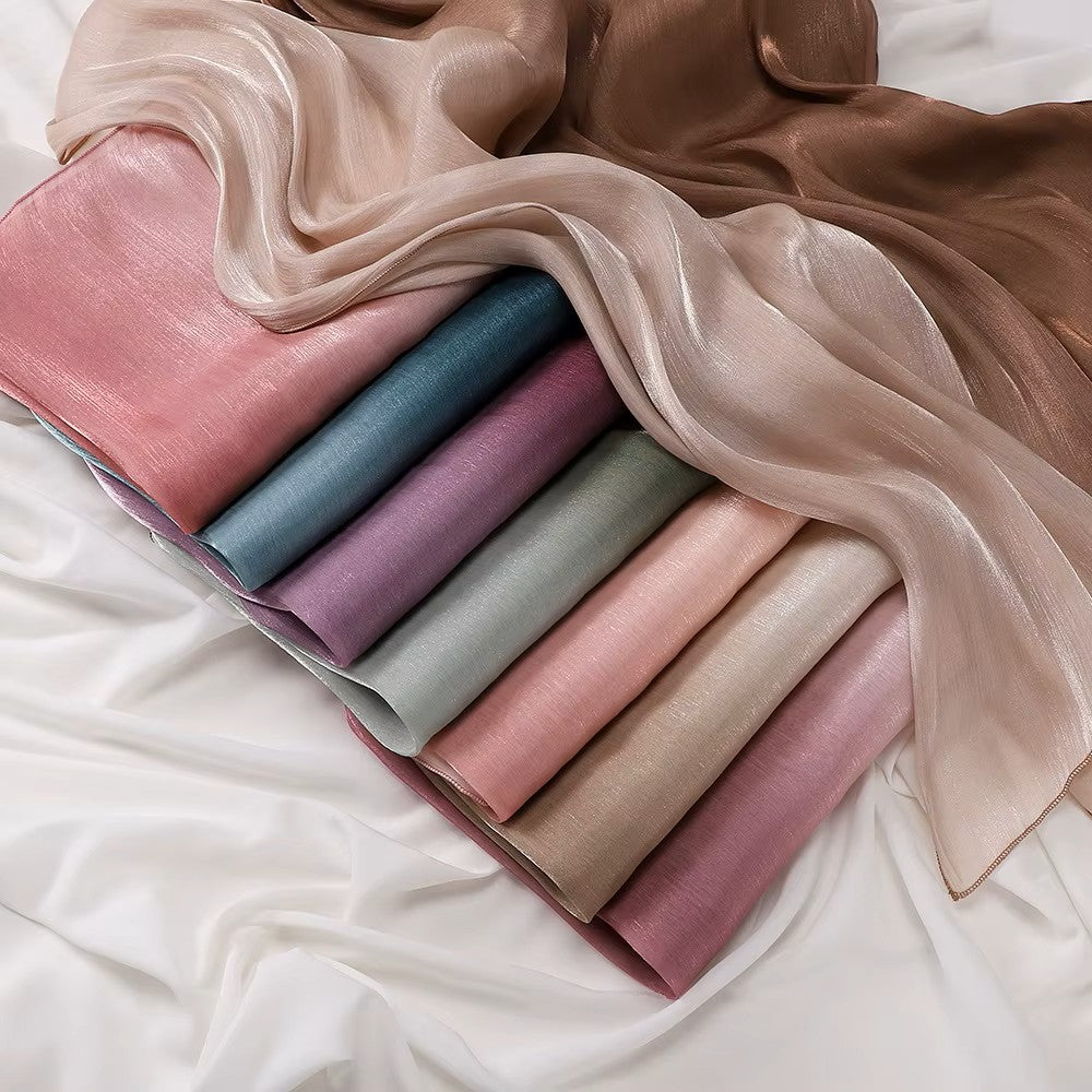 Premium Gradient Silk Blend Shimmer Hijabs