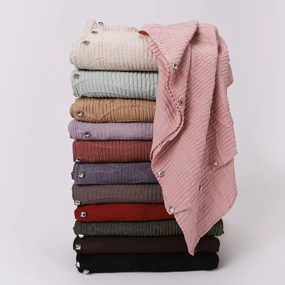 Premium Crinkle Pleated Hijab - Chaddors