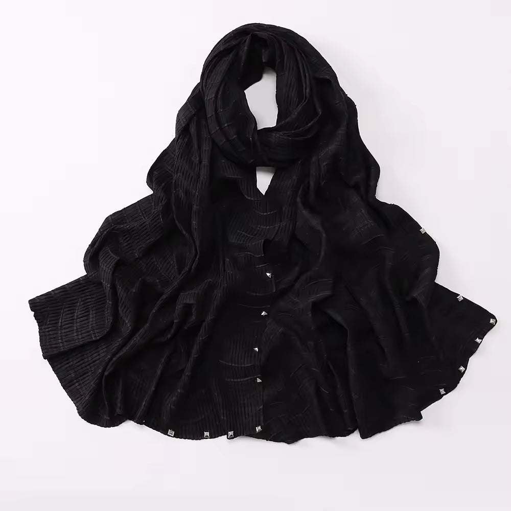 Premium Crinkle Pleated Hijab - Chaddors