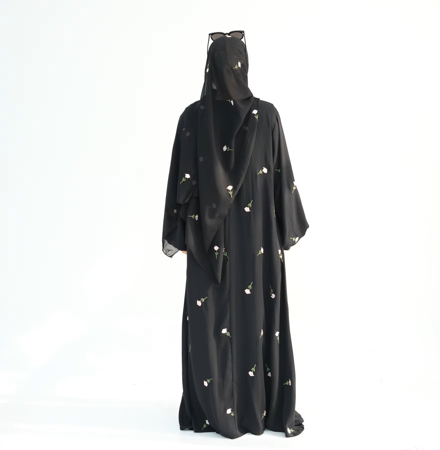 Embroidered Black Abaya