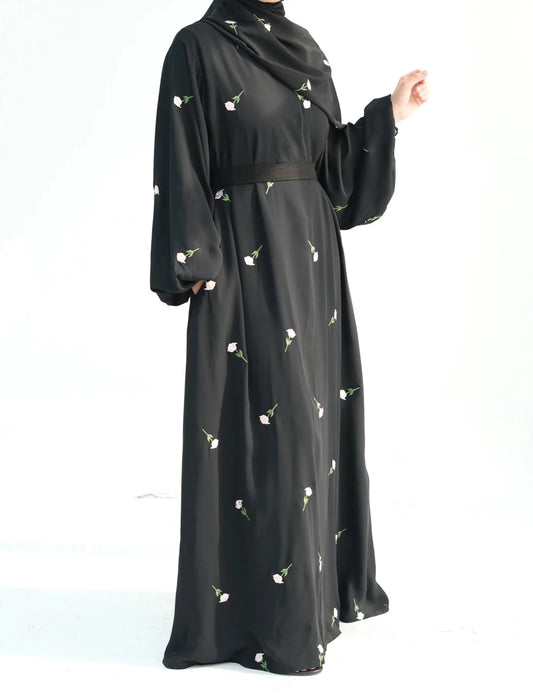 Black Embroidered Abaya