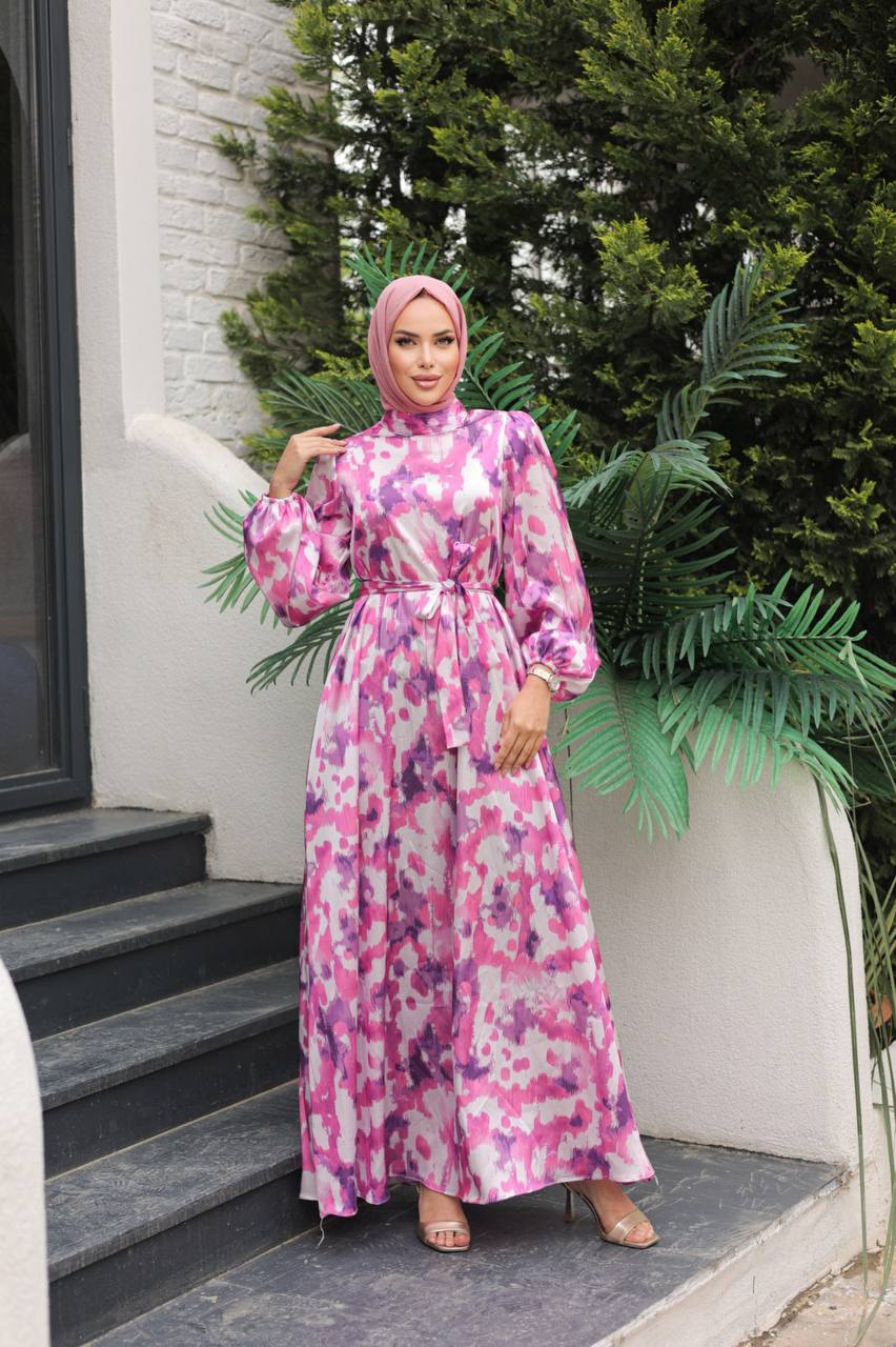 Pink Silk Turkish Dress - Chaddors