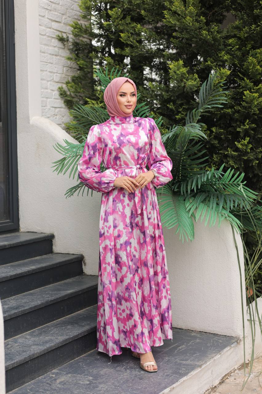 Pink Silk Turkish Dress - Chaddors