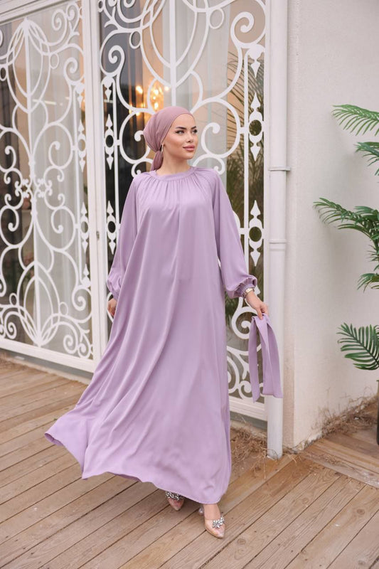 Jamilah Turkish Dress Lilac - Chaddors