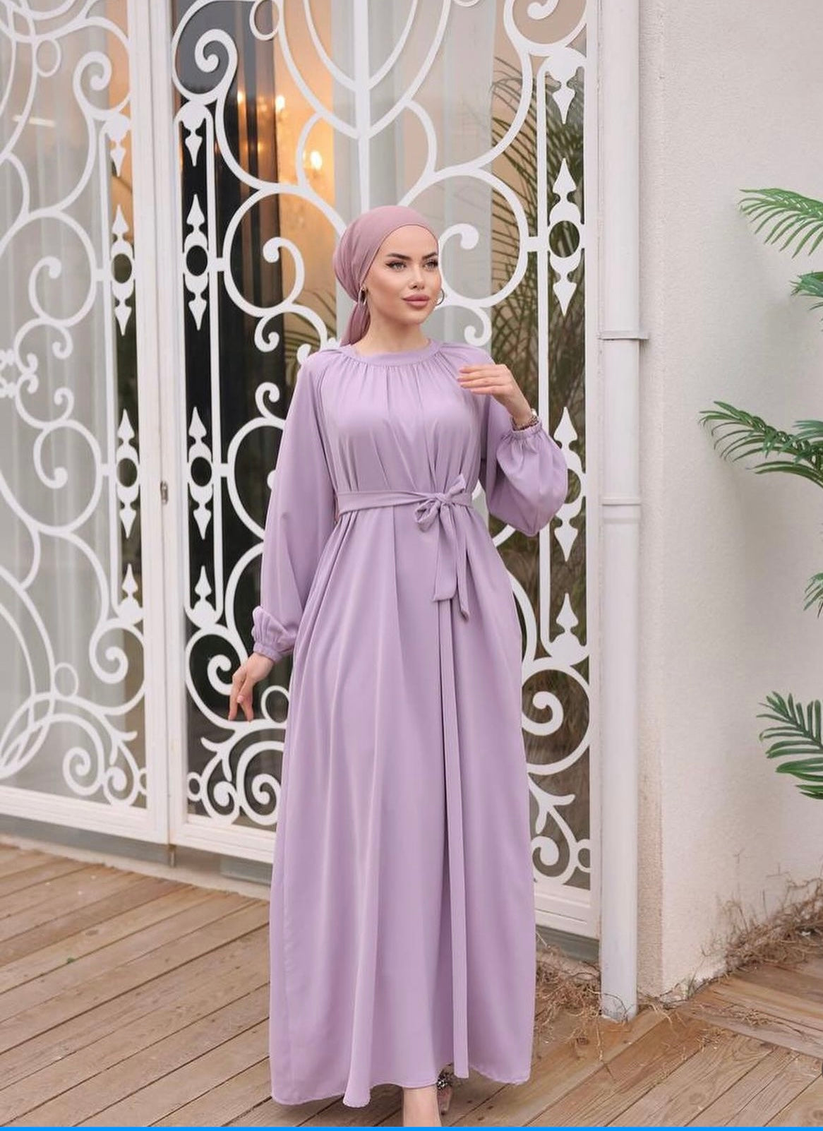Jamilah Turkish Dress Lilac - Chaddors