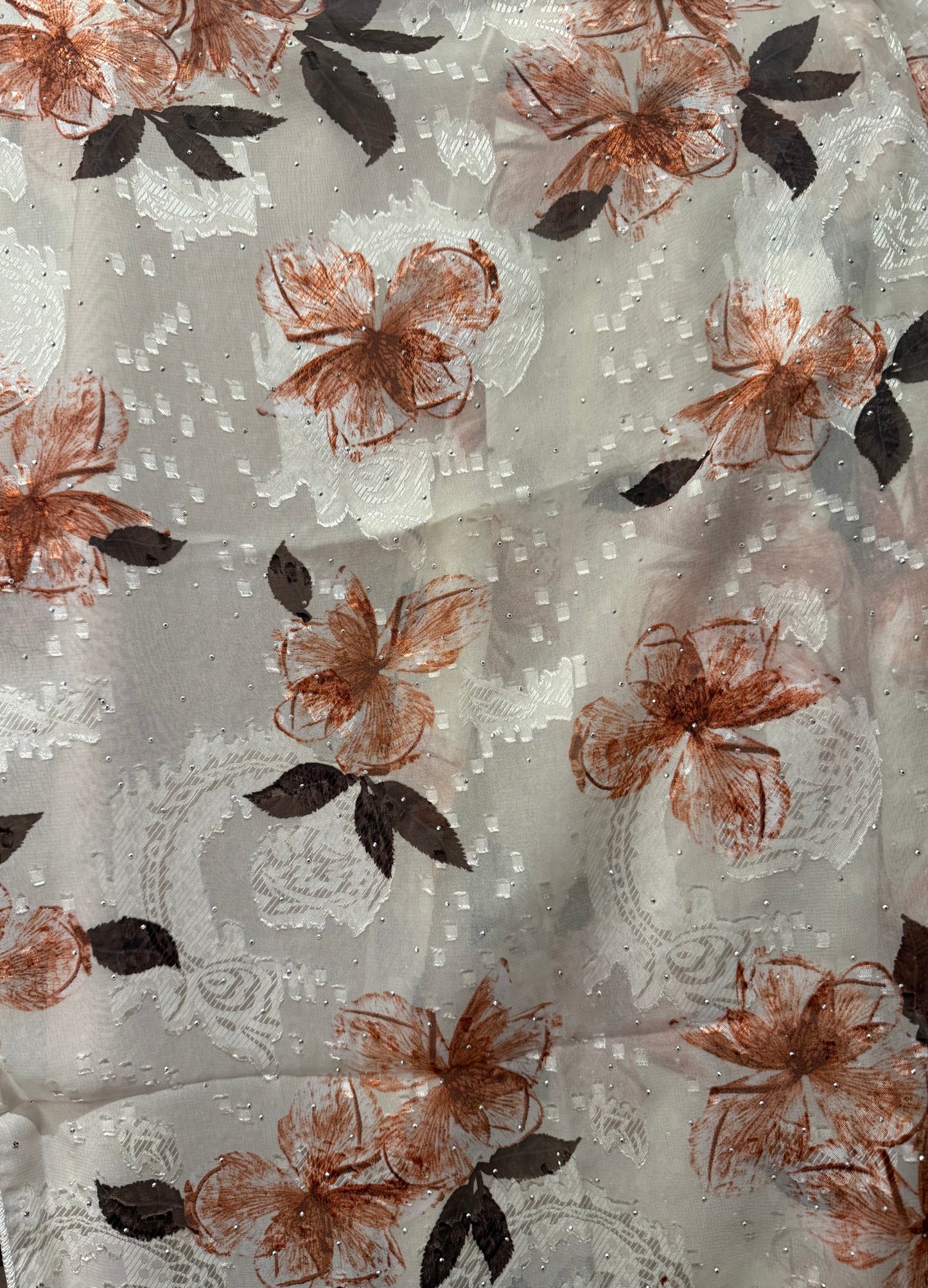 Peach Flowers Luxury Double Layer Abaya – Dubai Collection