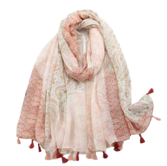 Printed Tassel Hijabs - 1 (Multiple Designs)