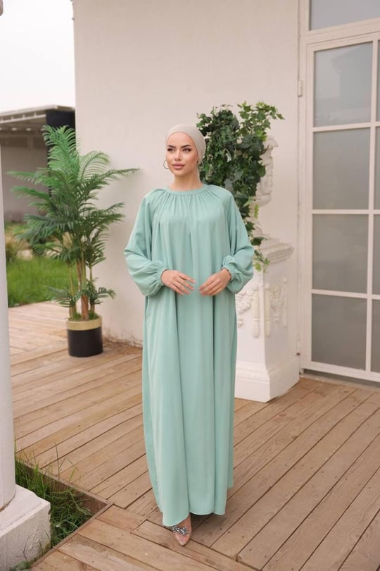 Jamilah Turkish Dress Mint - Chaddors