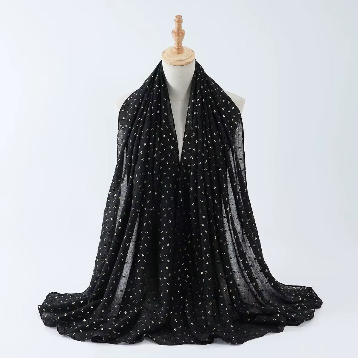 Gold Foil Stamped Viscose Hijabs + - Chaddors